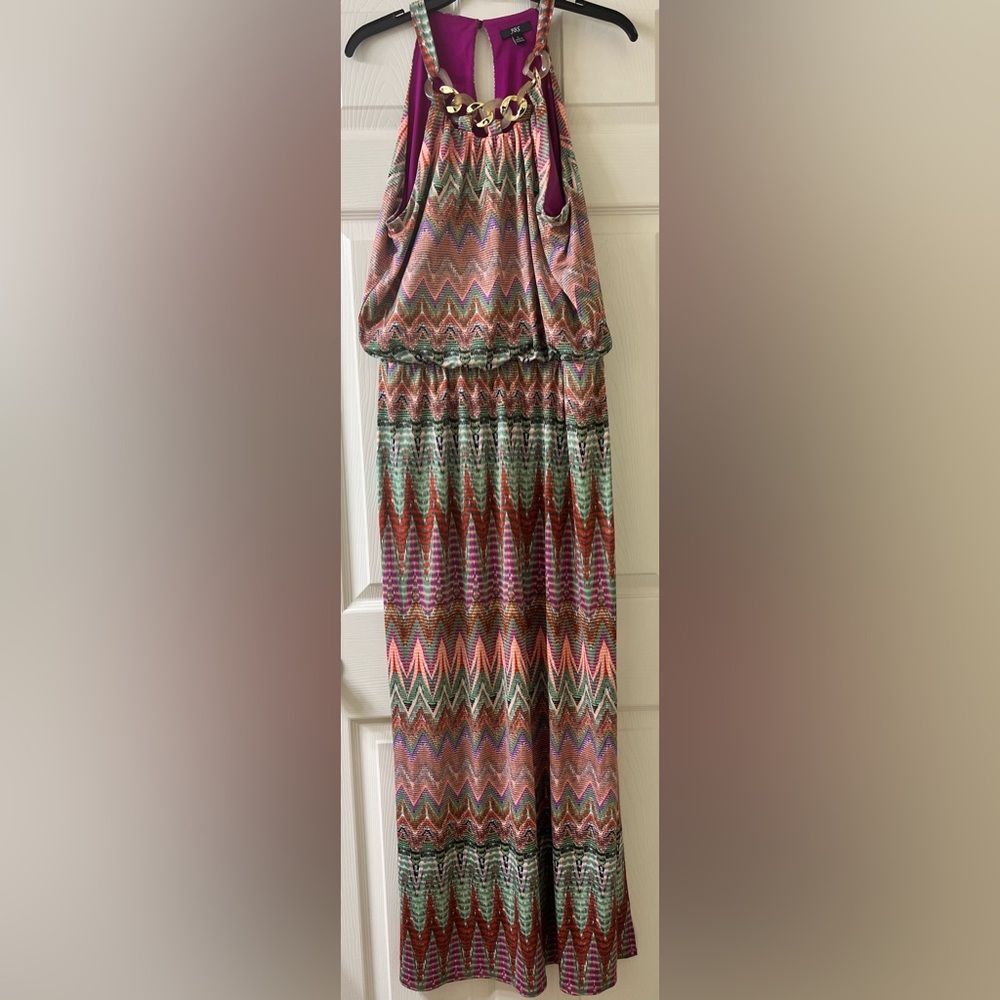 J.B.S. Maxi Dress Multi-Color Aztec-Size Large